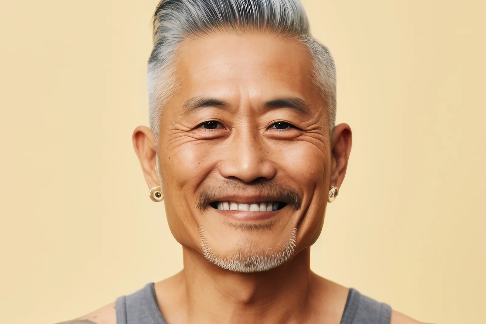 Mature man smiling, representing vitality and energy from regenerative medicine in Seychelles.