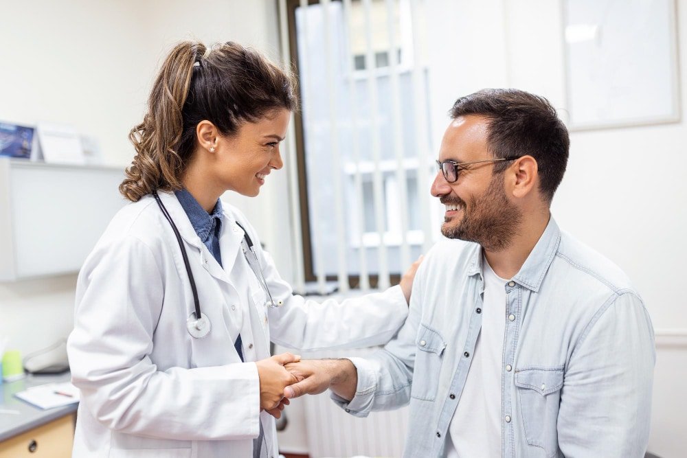 A patient at a medical appointment