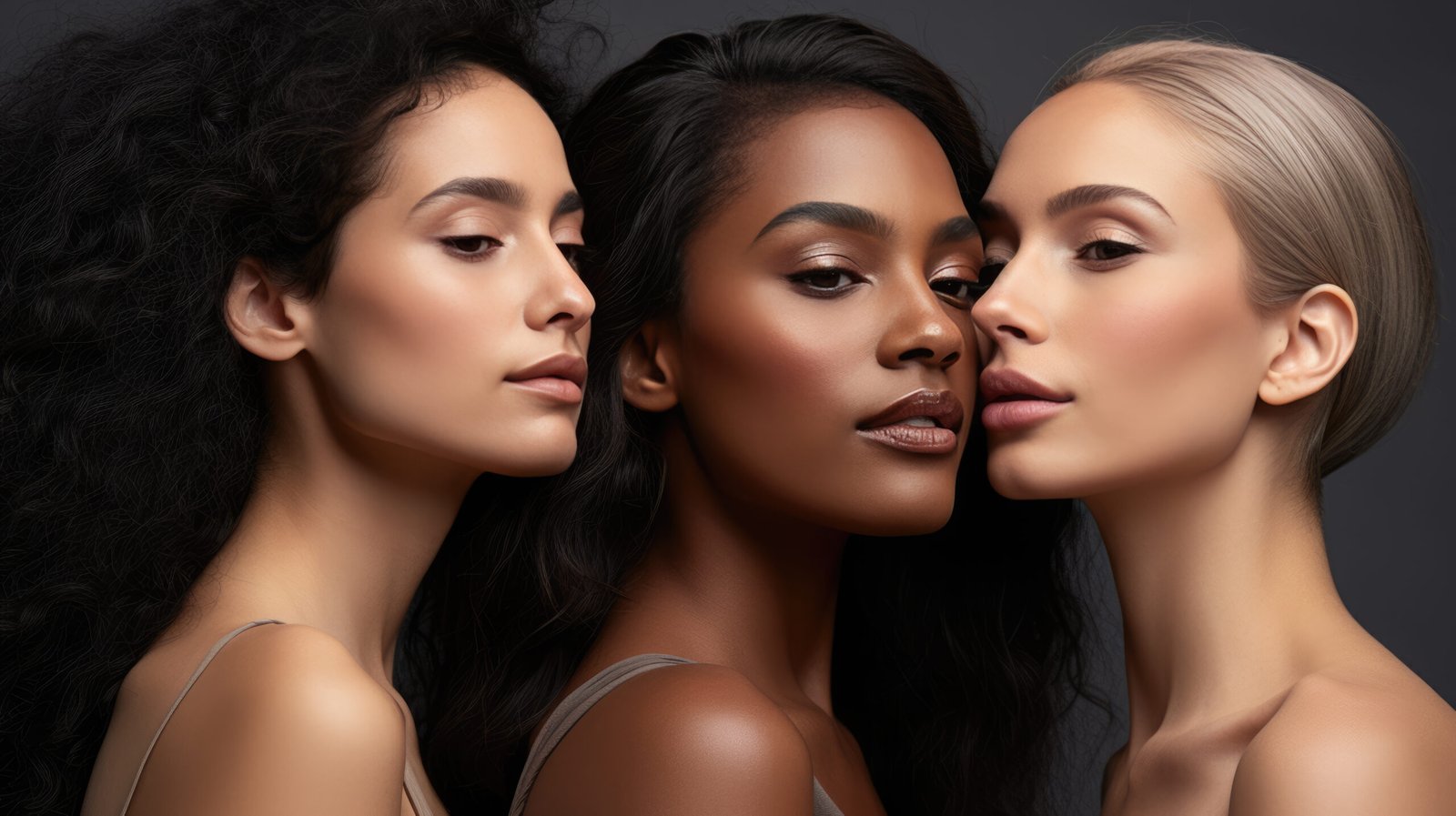 Group of women with different skin types together