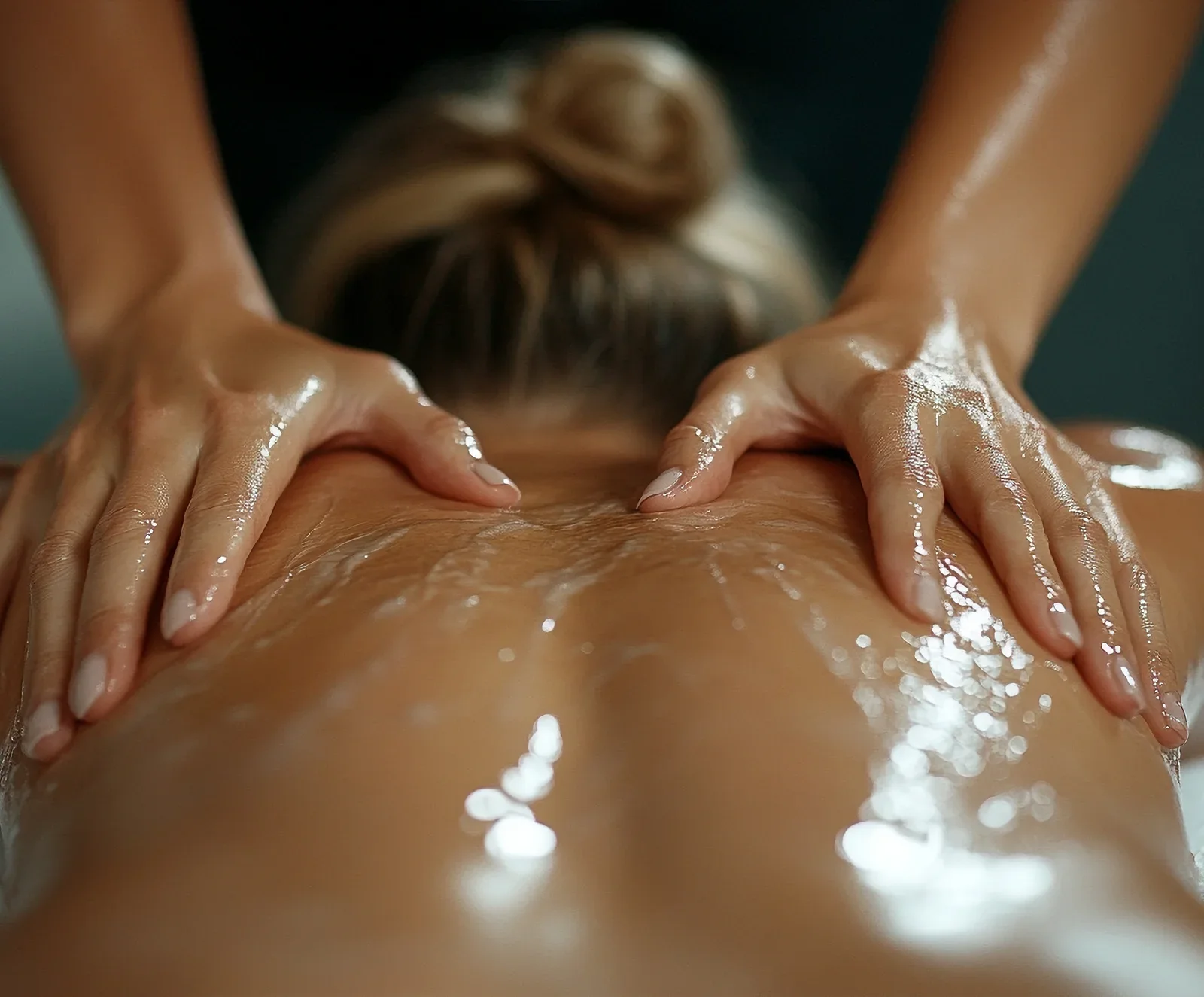 A therapist performing a full body sport massage to re-energize a client.