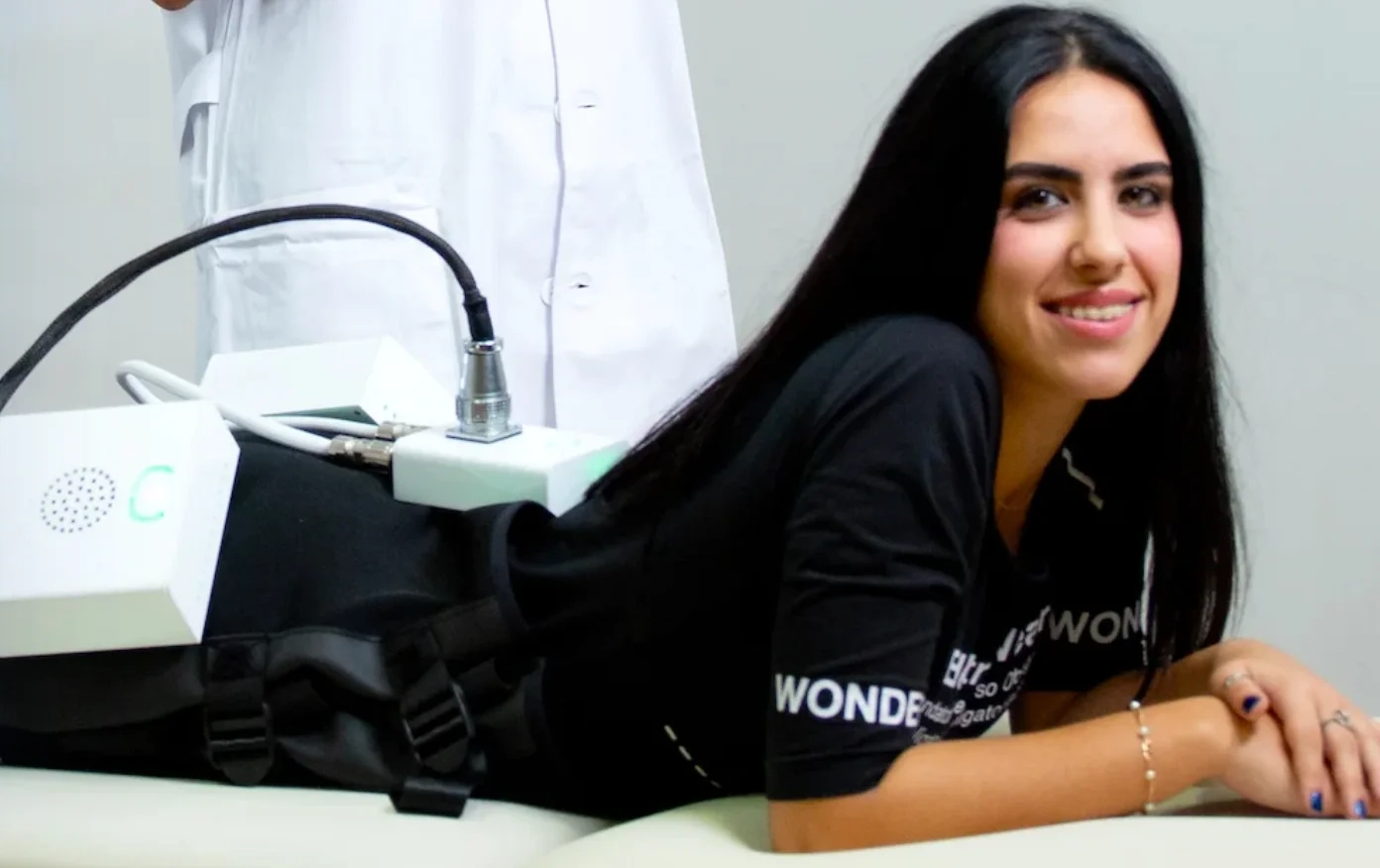 Girl undergoing the Wonder treatment at the Victoria Aesthetic Wellness Centre of Seychelles clinic.