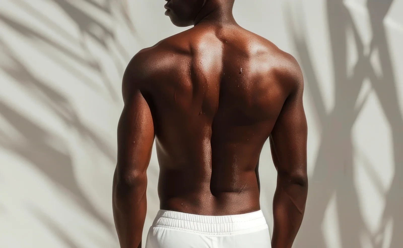 Male body showing toned back after HIFU treatment for fat reduction and skin tightening.