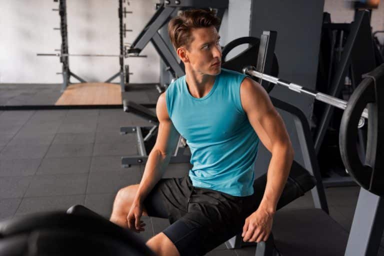 Man with excessive sweating during exercise