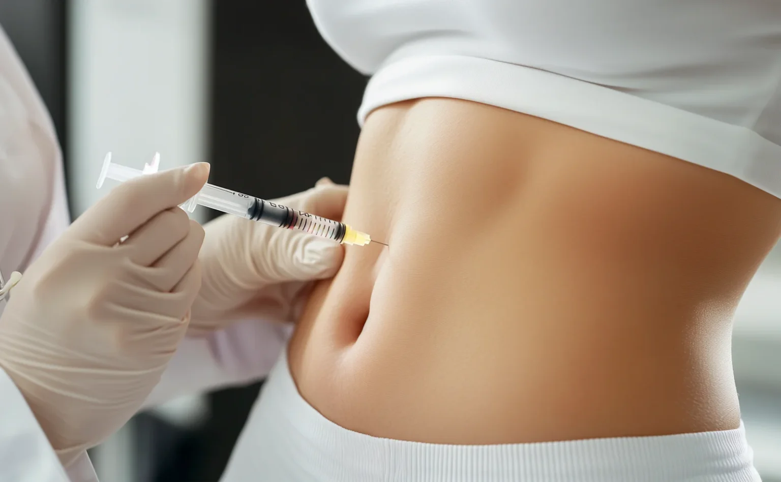 Abdominal area used for mini-liposuction harvest