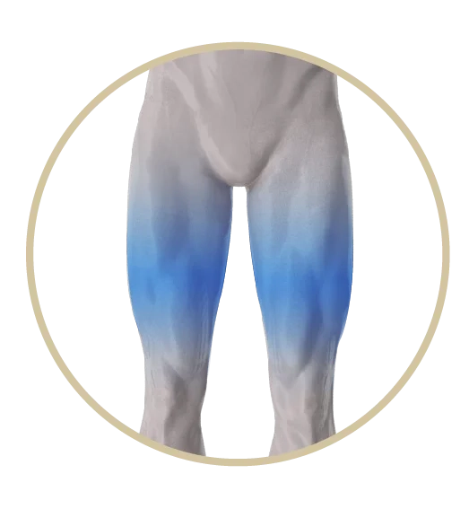 Treatment diagram for the quadriceps to strengthen the legs